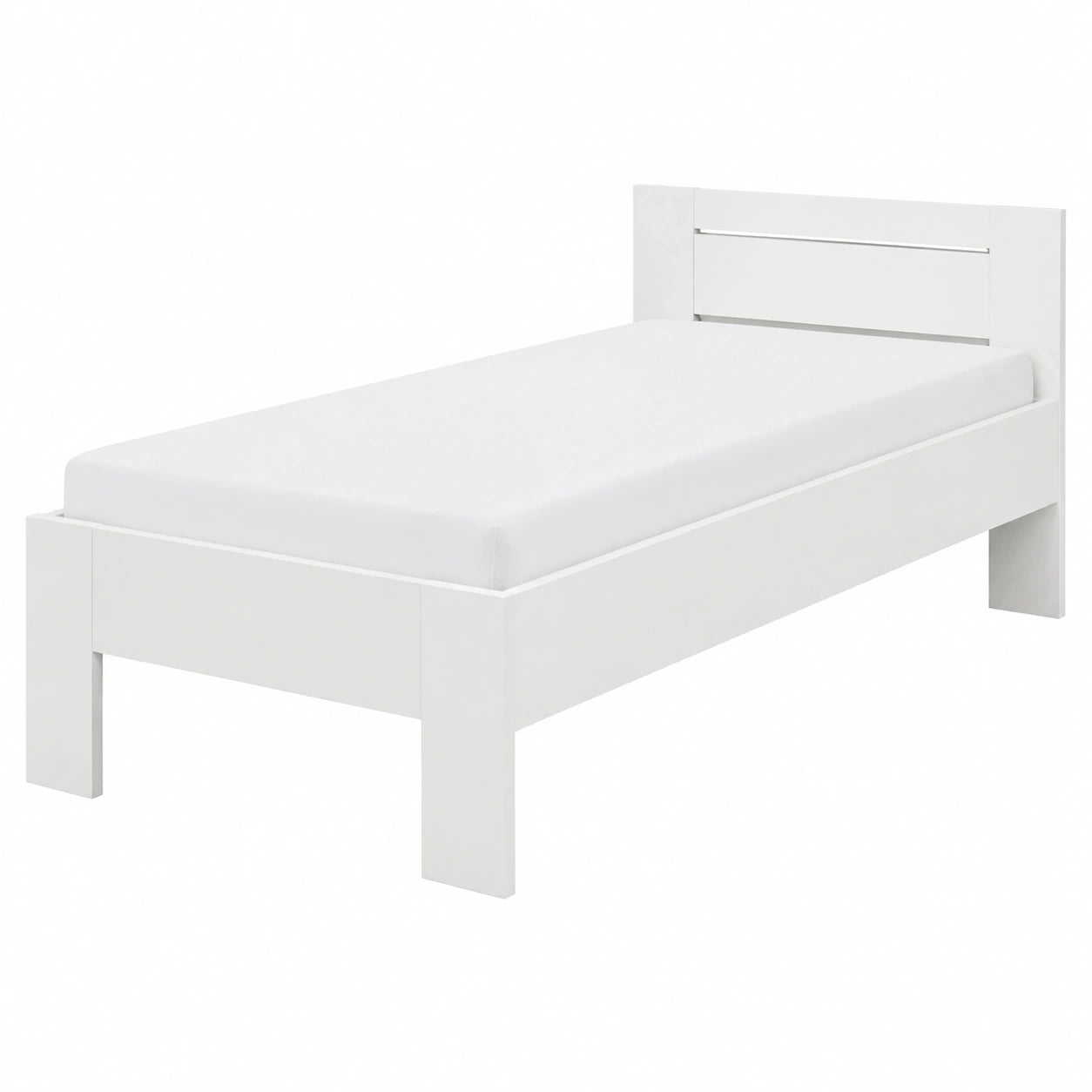 Elegantes Futonbett 90x200 cm für Jugendzimmer, Weiß