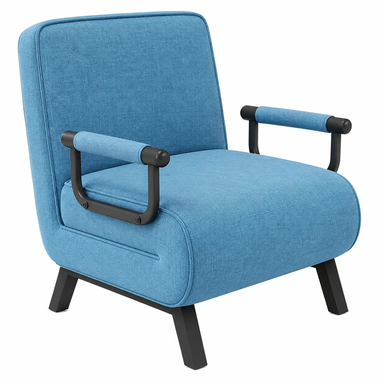 Multifunktionaler Schlafsessel aus Samt, Platzsparendes Gästebett, Relaxsessel & Esszimmerstuhl, Blau