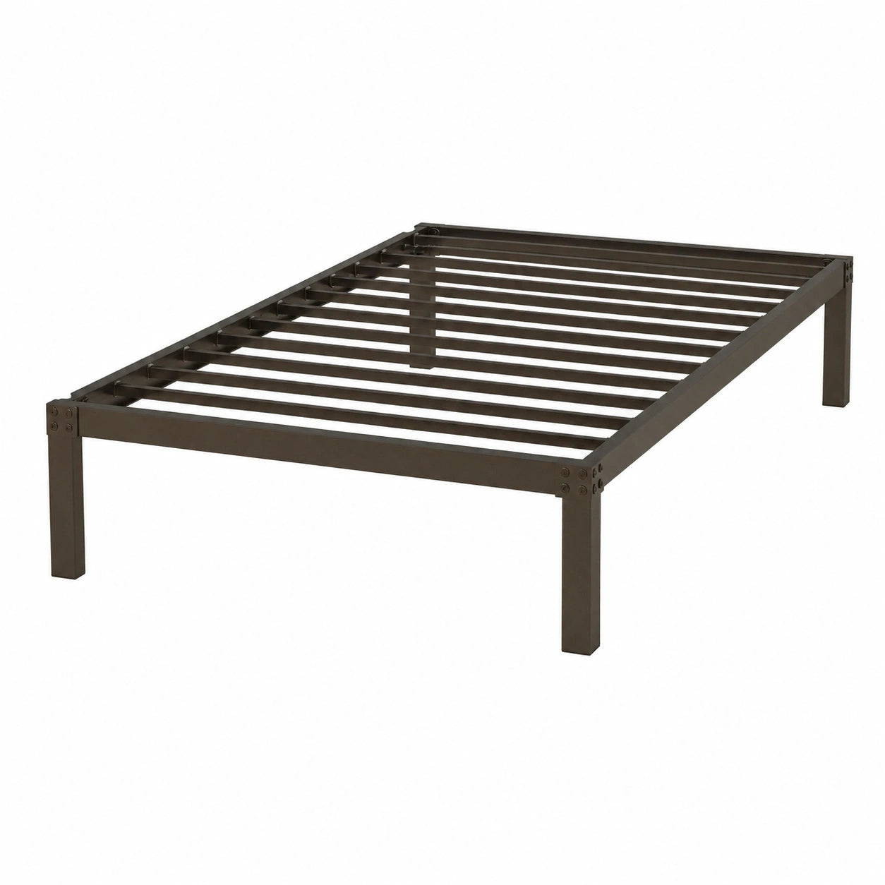 Einzelbett aus Metall 90x200 cm mit Stauraum, schwarz